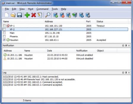 WinLock Remote Administrator Screenshot