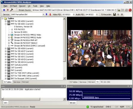 StreamGuru MPEG & DVB Analyzer Screenshot