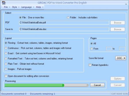 PDF to Word Converter Screenshot