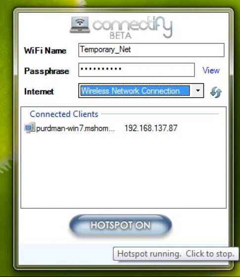 Connectify Hotspot screenshot