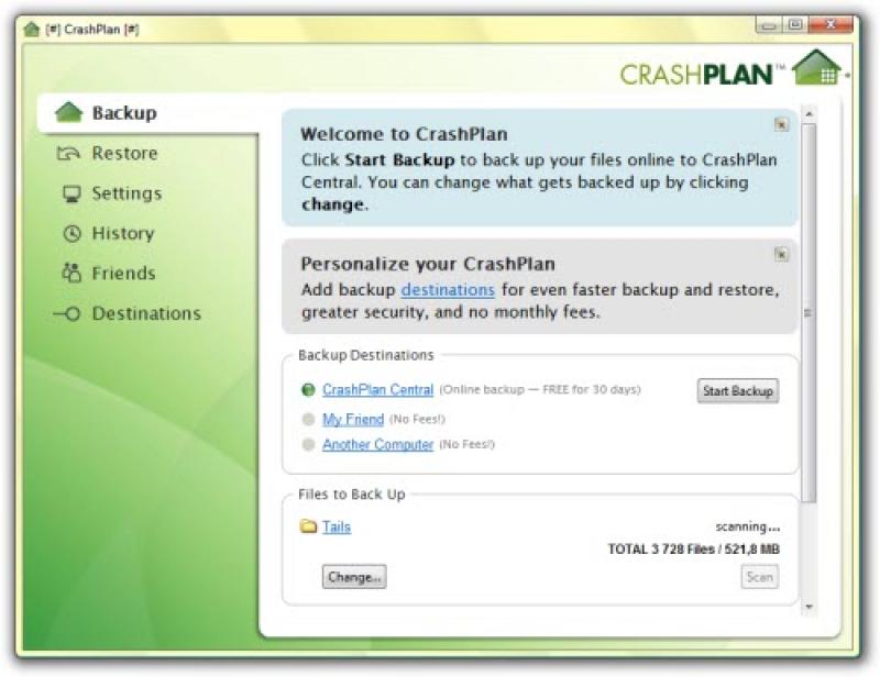 CrashPlan screenshot