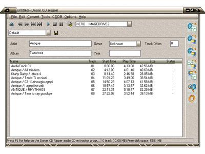 Donar CD Ripper screenshot