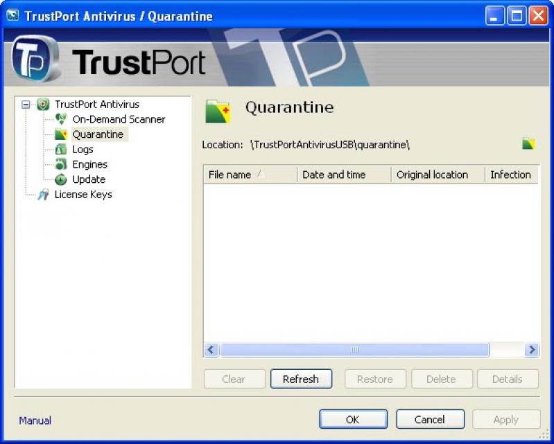 TrustPort Antivirus USB Suite Sphere screenshot