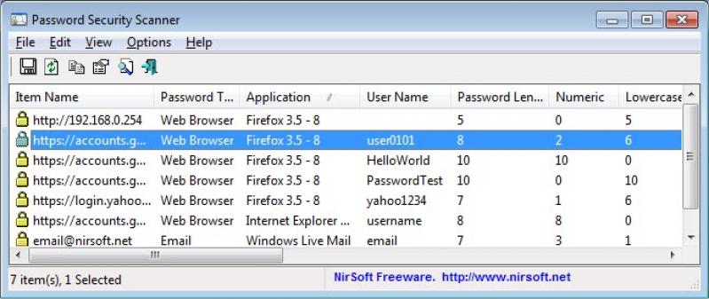 Password Security Scanner screenshot