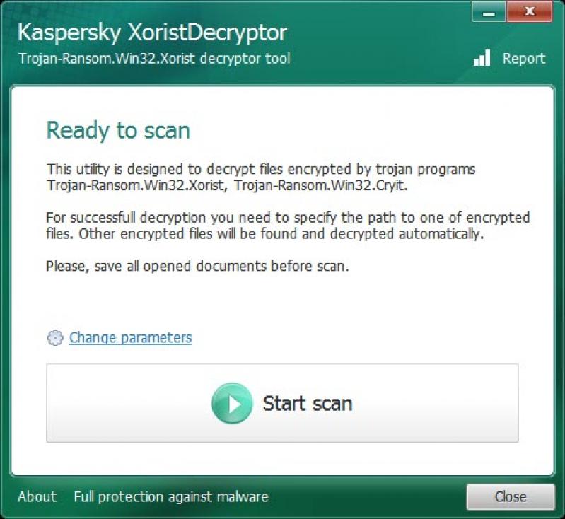 Kaspersky XoristDecryptor screenshot