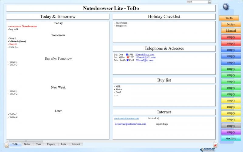Notesbrowser Lite screenshot