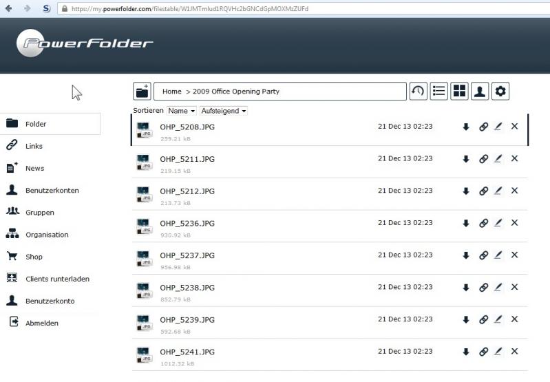 PowerFolder screenshot