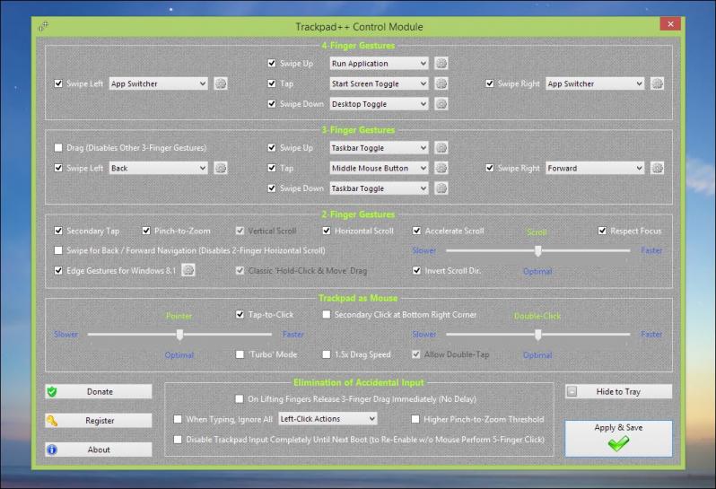 Trackpad++ Driver and Control Module screenshot