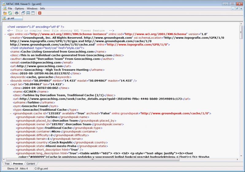 Mitec XML Viewer screenshot