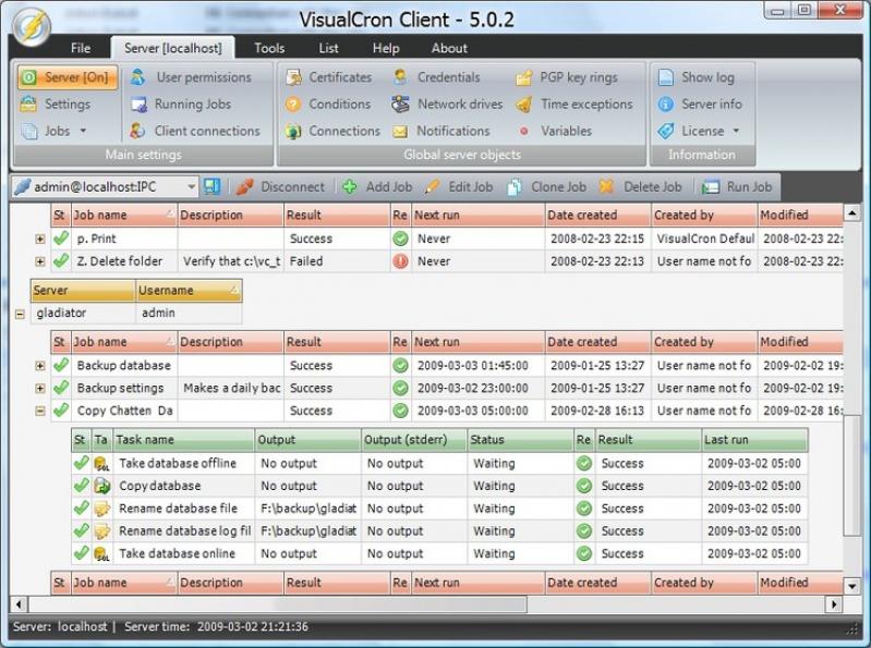 VisualCron screenshot