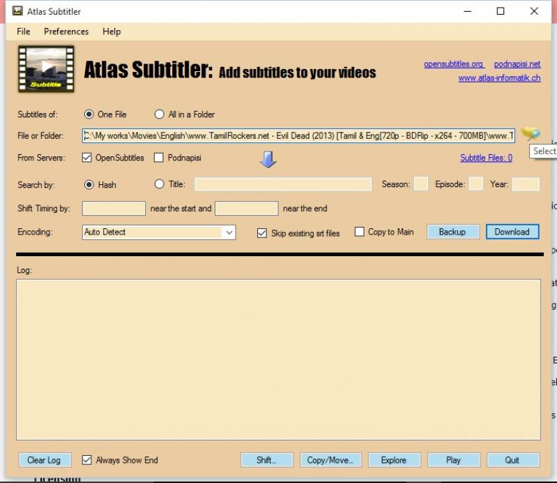 Atlas Subtitler screenshot