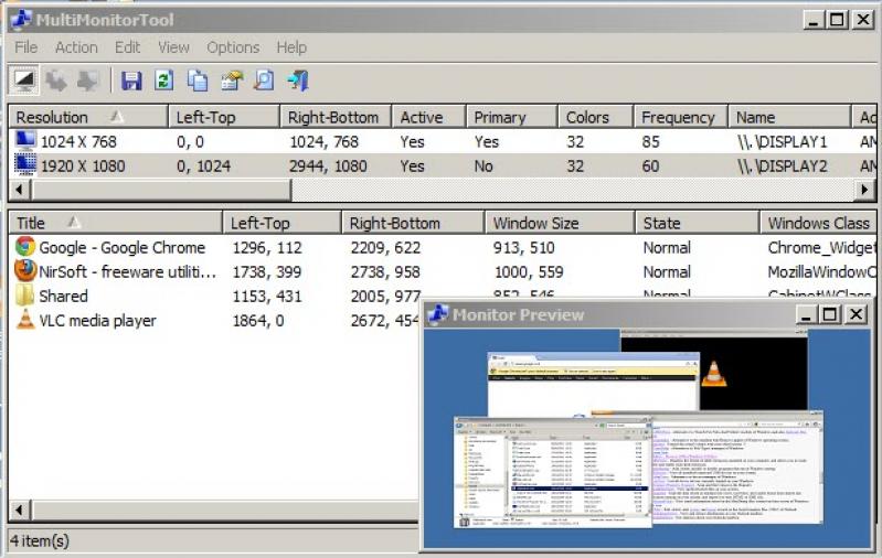 MultiMonitorTool screenshot