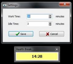 Health Break Reminder Screenshot