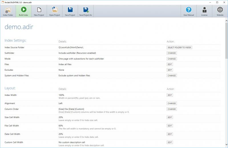 Arclab Dir2HTML screenshot