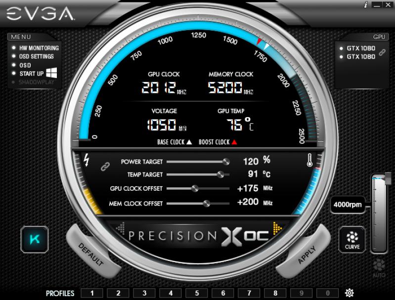 EVGA Precision X1 (former XOC) screenshot