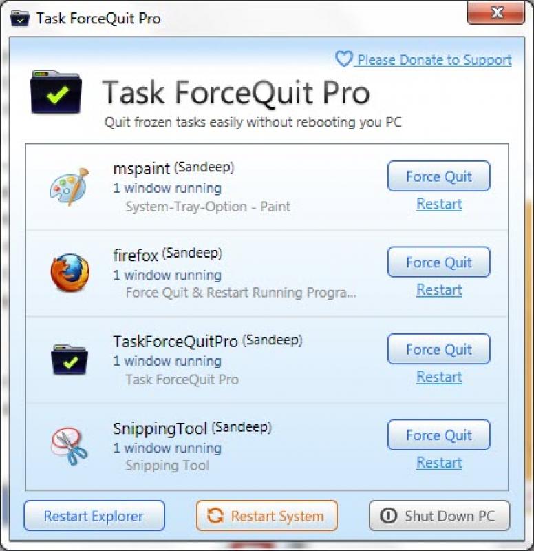 Task ForceQuit Pro screenshot