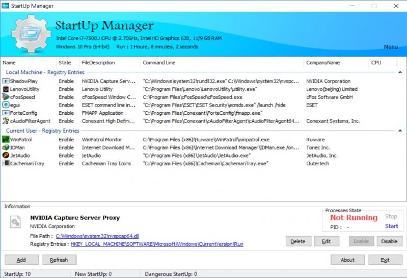 HiBit Startup Manager screenshot