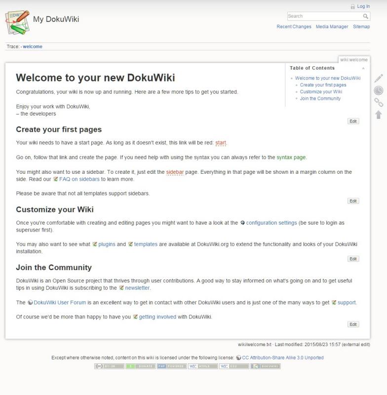DokuWiki screenshot