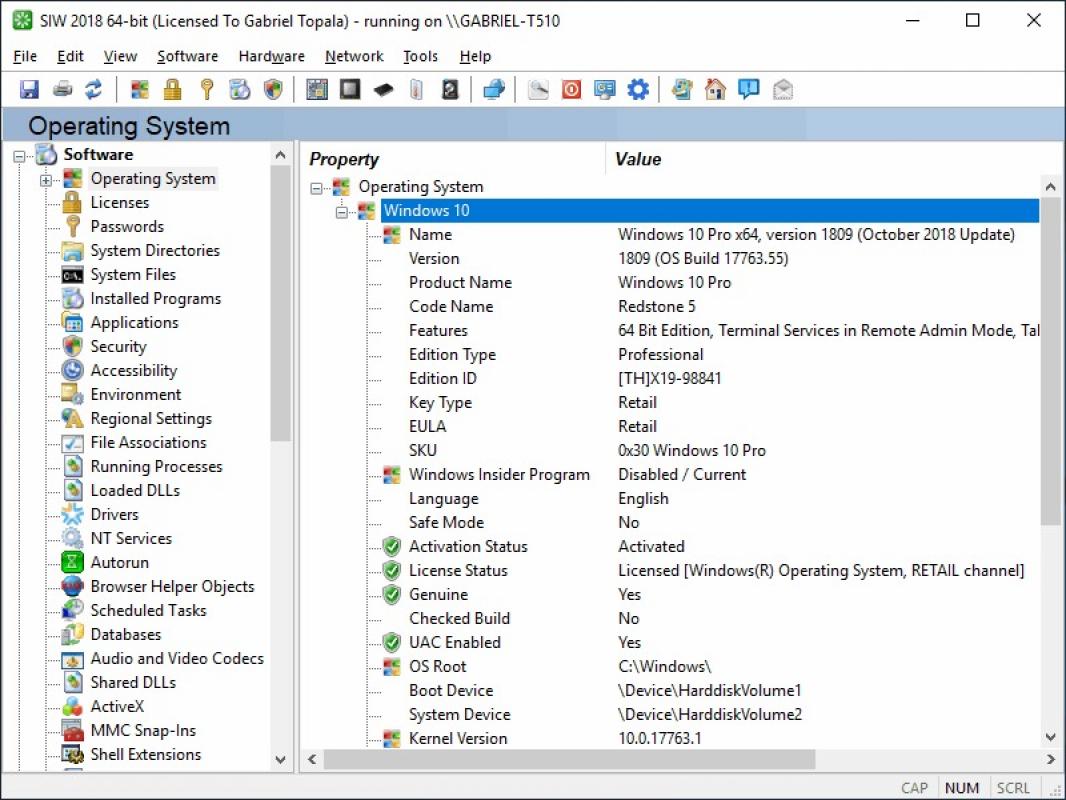 SIW (System Information for Windows) screenshot