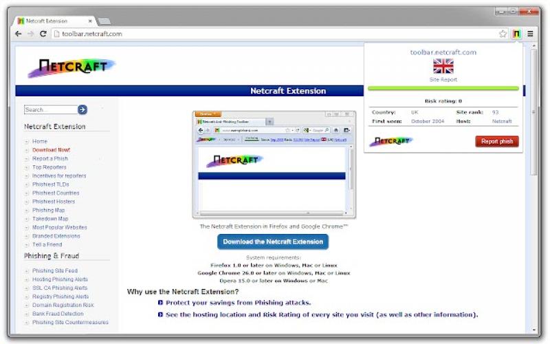 Netcraft Anti-Phishing screenshot