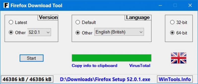 Firefox Download Tool screenshot