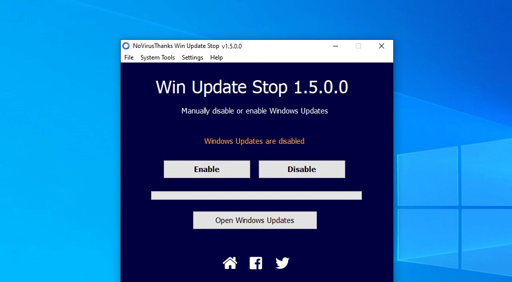 NoVirusThanks Win Update Stop screenshot