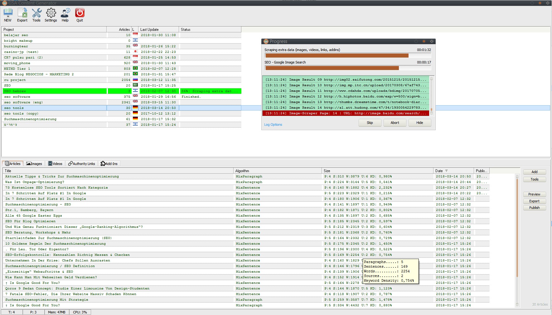 GSA Content Generator screenshot