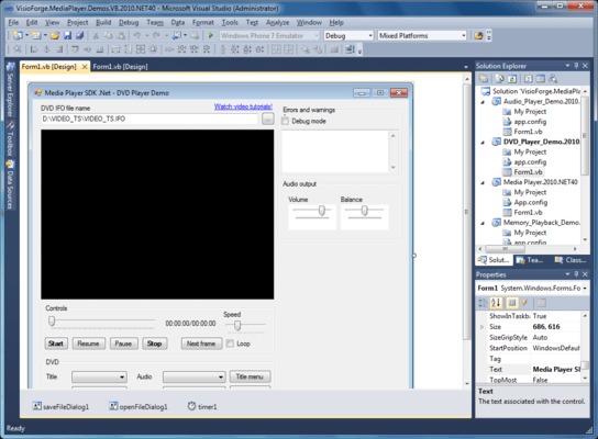 VisioForge Media Player SDK .NET screenshot