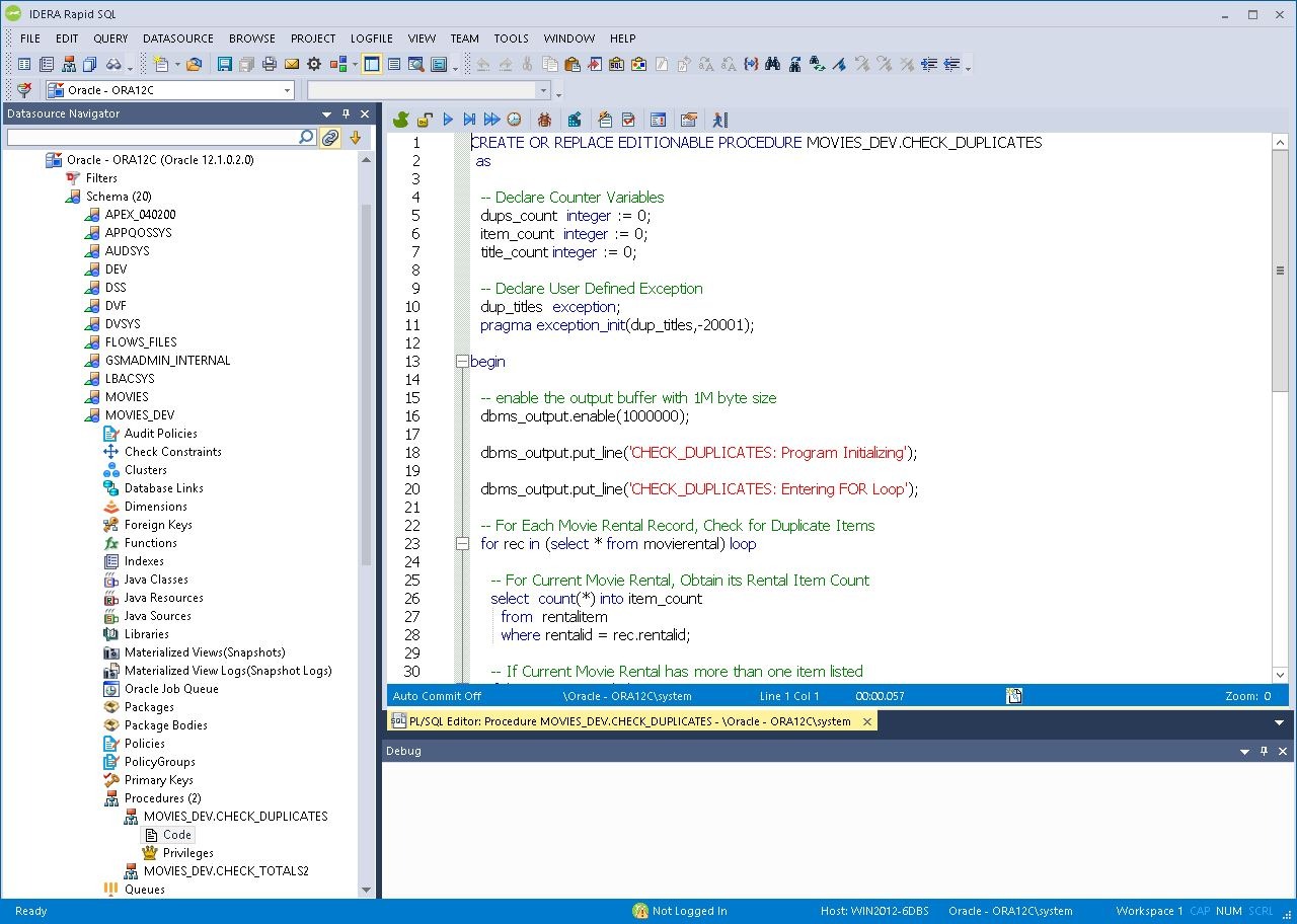 Embarcadero Rapid SQL screenshot