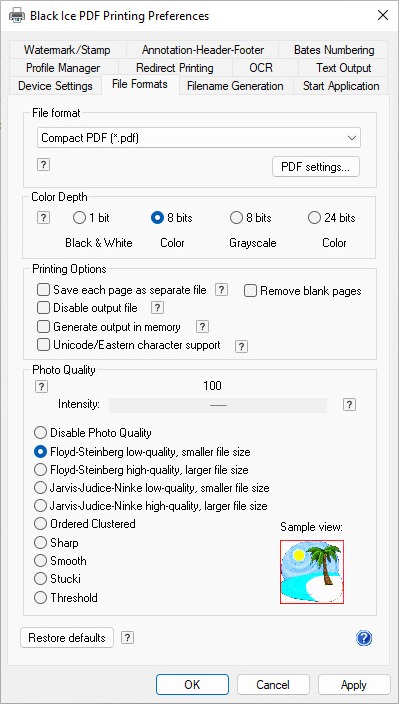 Black Ice PDF Printer Driver screenshot