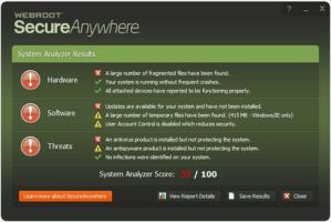 Webroot System Analyzer Screenshot