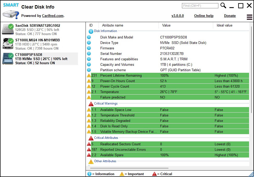 Clear Disk Info screenshot