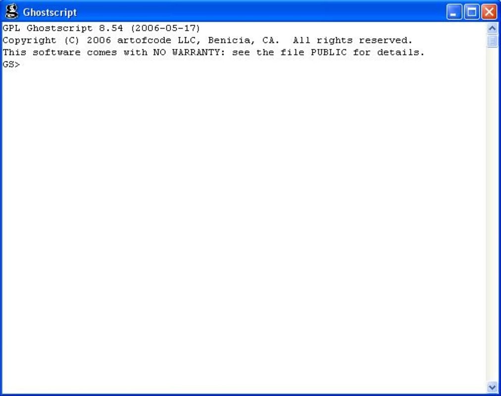 GPL Ghostscript screenshot