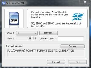 SD Memory Card Formatter Screenshot