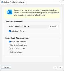 Outlook Email Address Extractor Screenshot