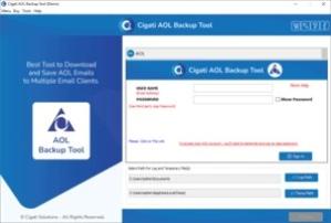 Cigati AOL Backup Tool Screenshot