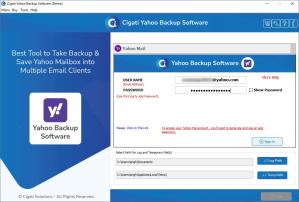 Cigati Yahoo Backup Software Screenshot
