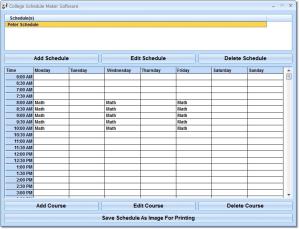 College Schedule Maker Software Screenshot