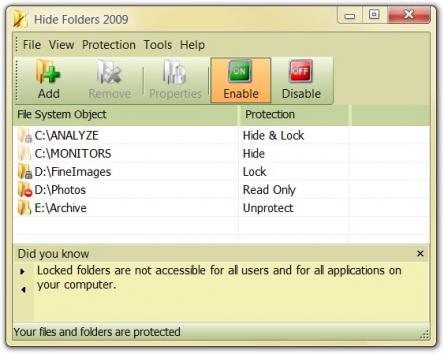 Hide Folders Screenshot