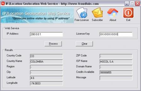 IP2Location IP-Country-ISP Database Screenshot