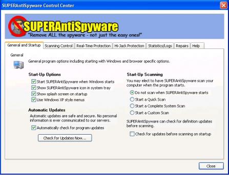 SUPERAntiSpyware Database Definitions Update Screenshot
