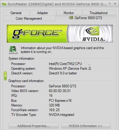 Nvidia GeForce Graphic Drivers / Windows Vista 32-bit screenshot