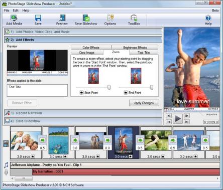 PhotoStage Free Photo Slideshow Software Screenshot