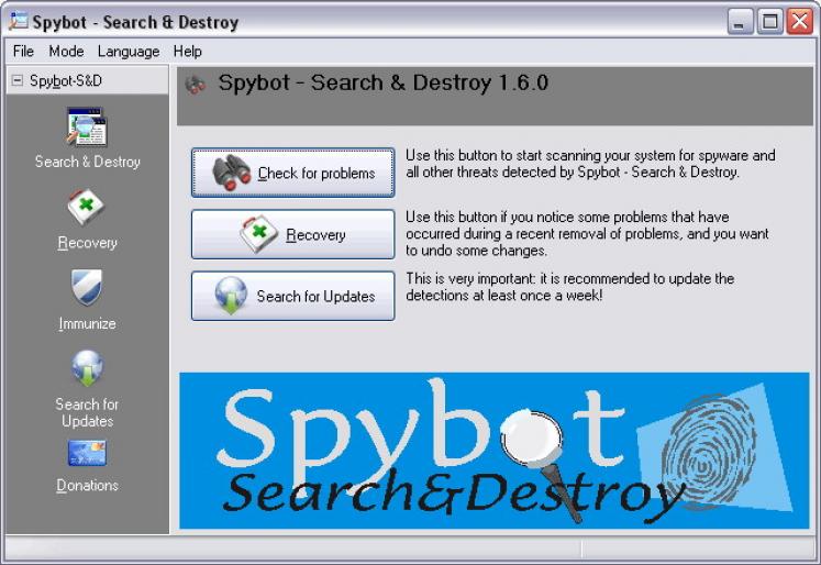 Spybot Search and Destroy Detection Update screenshot
