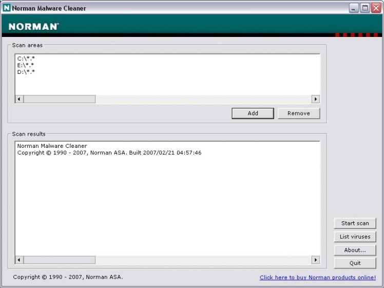 Norman Malware Cleaner screenshot