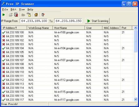 Free IP Scanner Screenshot