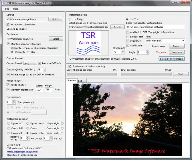 TSR Watermark Image Software Pro screenshot