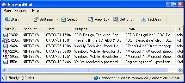 Portable ForwardMail screenshot