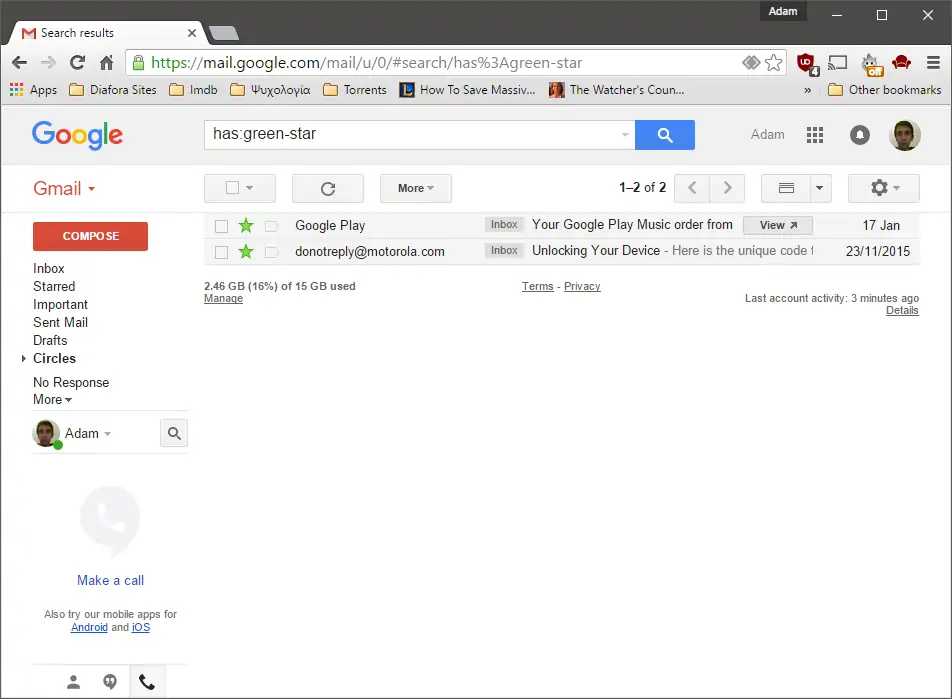 Gmail Star Search