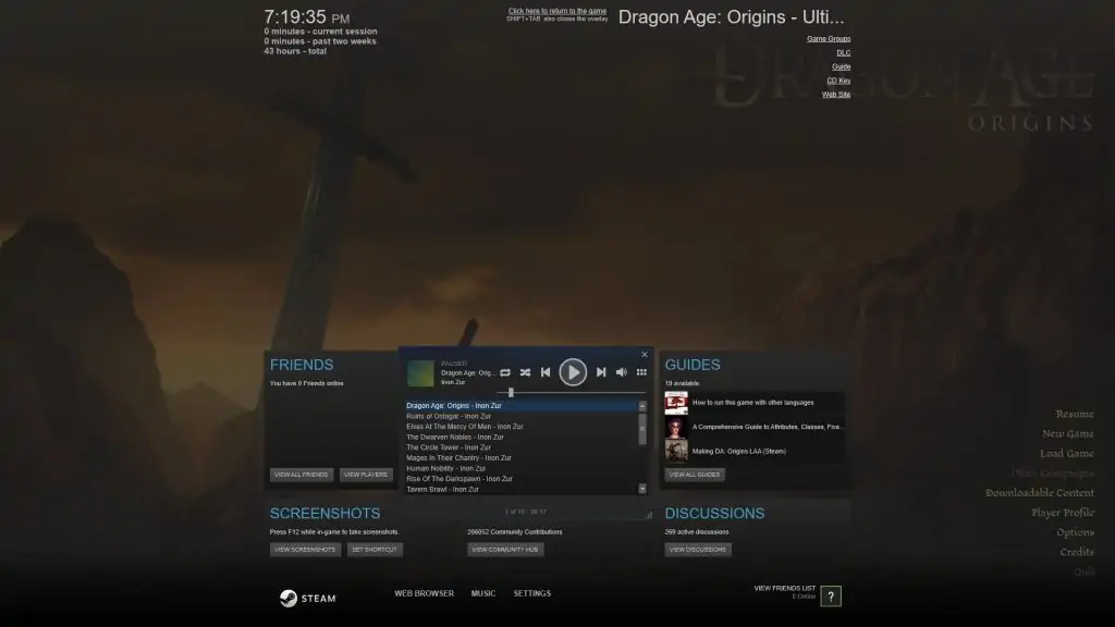 Steam Music Overlay